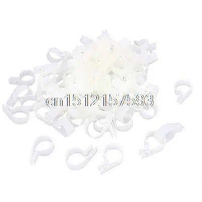 

200 Pcs Replacement White Plastic R Clip Clamp for 25mm Wire Hose Tube