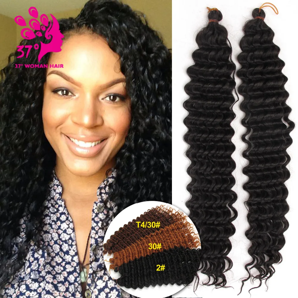 Pre-loop Crochet Braid Synthetic Crochet Braids Deep Wave Brazilian ...