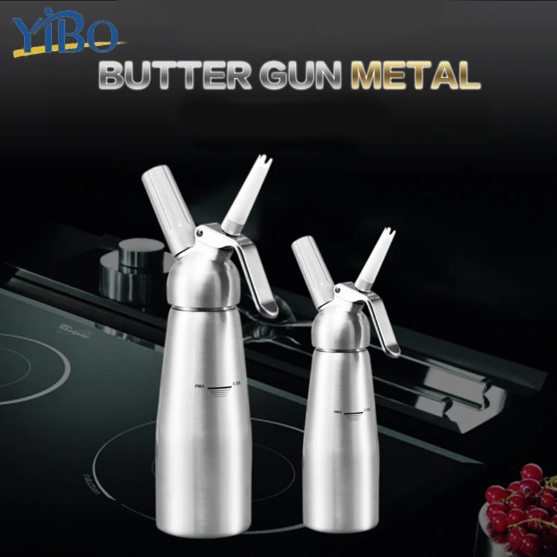 

0.5/1L Professional Whipped Cream Dispenser Cream Whipper with 3 Plastic Decorating tips Homemade Whipped Cream Fancy Coffeeware
