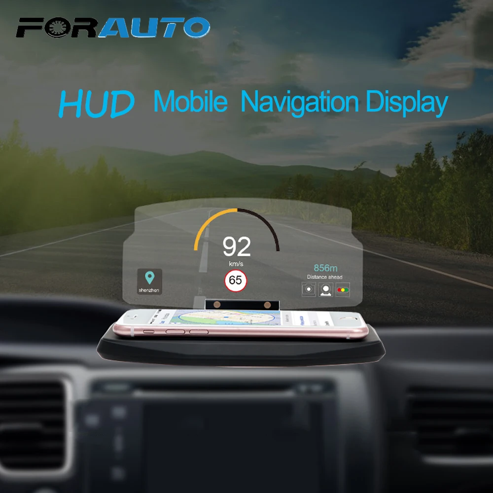

FORAUTO 6.5 Inch Mobile Phone Holder for iPhone Samsung GPS HUD Head Up Display Car Windscreen Projector Driving Safety