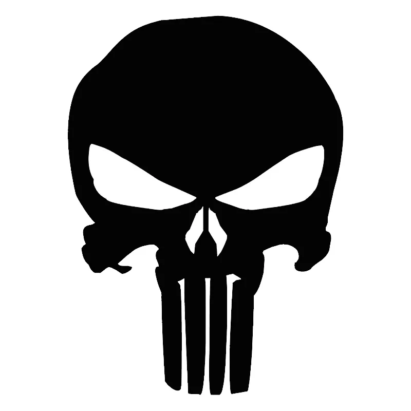 Car Sticker Vinyl 9.514CM PUNISHER Skull Film Classic Stickers Motorcycle Decals Car Styling Accessories BlackSilverLaser (2)