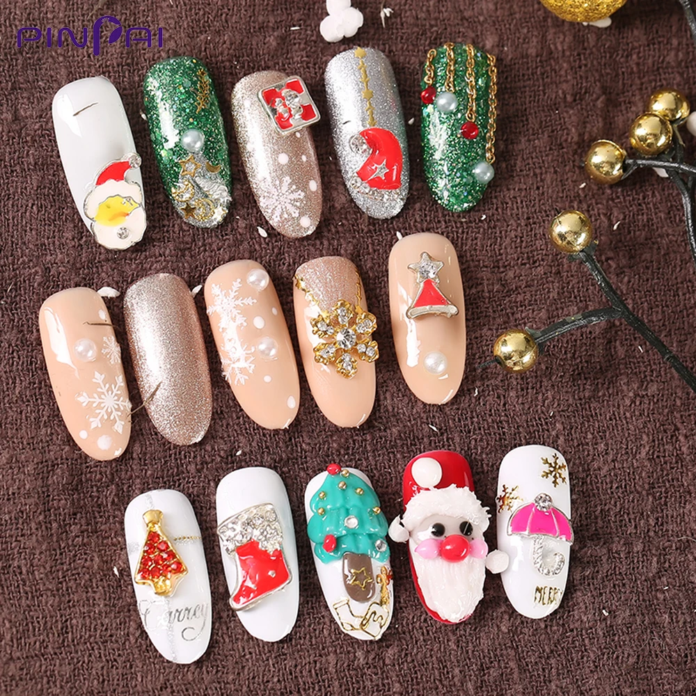21 стиль Рождественская Снежинка Рождественская елка Снеговик Дизайн ногтей украшения сплав ювелирные изделия 3D Блестящие Стразы для ногтей Аксессуары Инструмент