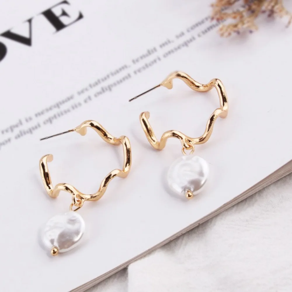 

Vedawas Brand Freshwater Pearls Pendant Earrings Women Fashion Irregular Maxi Drop Dangle Earrings Party Gift Jewelry xg2302