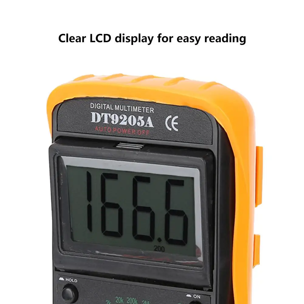 Цифровой мультиметр DT-9205A Ручной ЖК-цифровой мультиметр AC/DC Вольт Ампер Ом Емкость Гц тестер температуры цифровой мультиметр