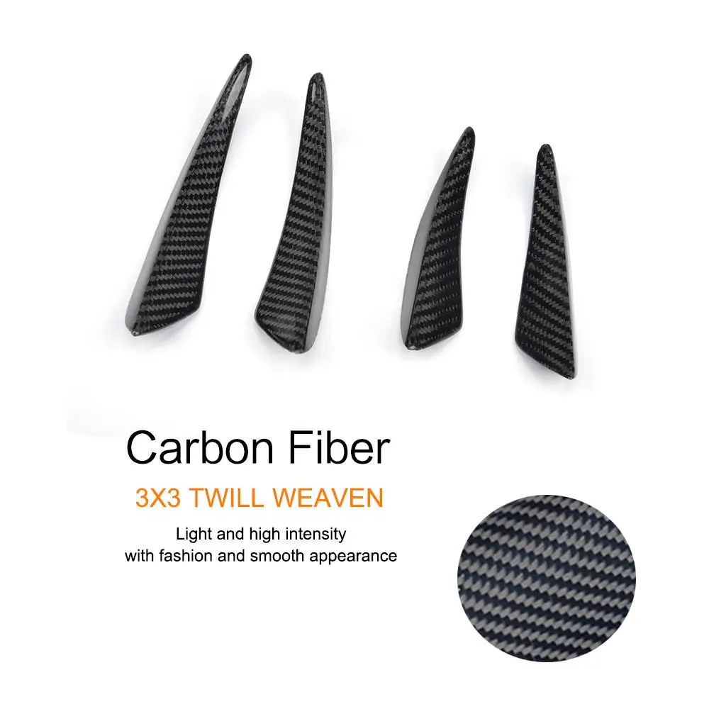 Carbon Fiber переднего бампера планки пластины спойлера Canards для BMW E90 E92 Audi A5 A3 C63 C43 A45 AMG универсальные, автомобильные аксессуары