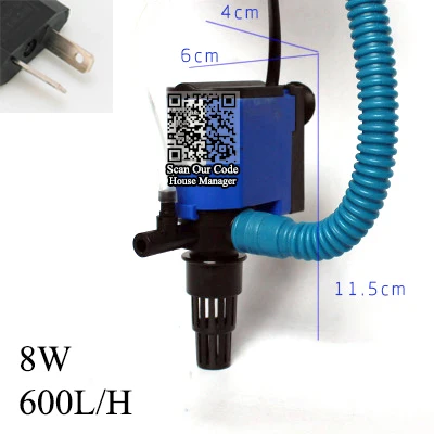8 Вт 15 Вт 20 Вт 25 Вт 35 Вт водяной насос высокой мощности для аквариума морской коралловый риф аквариум, поток воды+ циркуляция+ фильтр, трубка для воды - Цвет: 8W AU Plug adapter