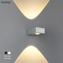 Открытый Водонепроницаемый 6 Вт светодиодный настенные светильники AC100V/220 V Алюминий украсить стены Бра, настенная Светодиодная лампа для спальни коридора дома прихожей