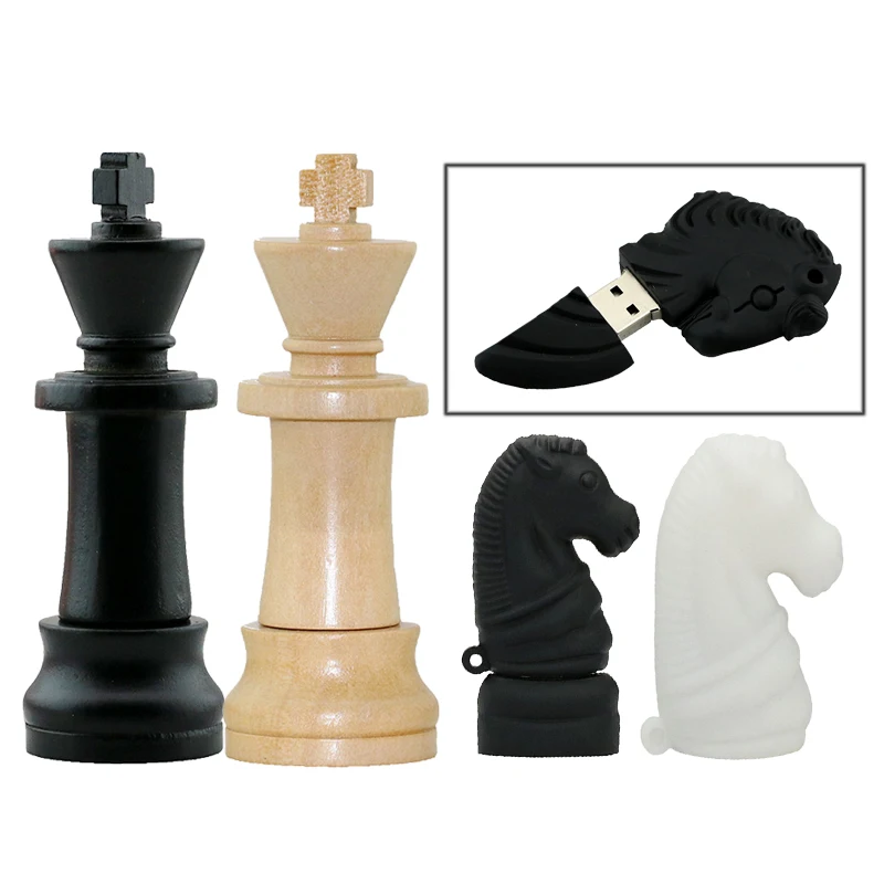 

Wood International Chess USB 2.0 Usb Flash Drives Thumb Pendrive Horse U Disk Usb Creative Memory Stick 8GB 16GB 32GB 64GB Cle
