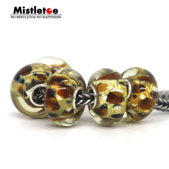 

Mistletoe 925 Sterling Silver Murano Glass Leopard Charm Bead Fit European Bracelet Jewelery 1pcs