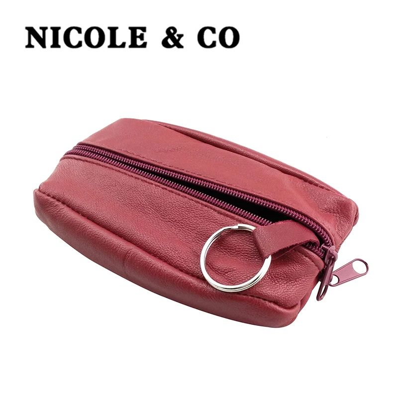 NICOLE& CO, натуральная кожа, Мини кошельки для монет, Женский кошелек для мелочи, сумки для денег, карманные кошельки, чехол для ключей, маленькая сумка на молнии