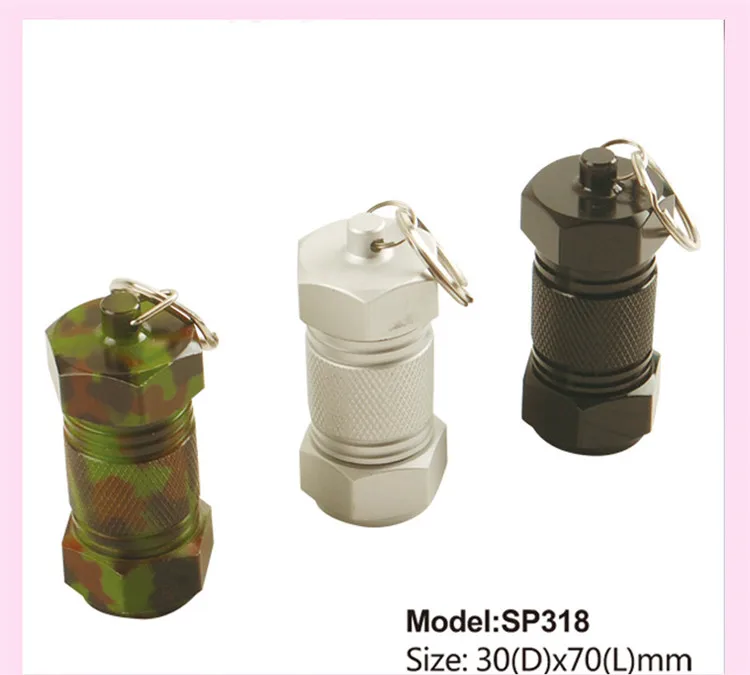 Mini Metal Pill Case Portable Medicine Boxes Waterproof  Pill Box Case Bottle Cache Drug Holder Container Storage Box Keychain