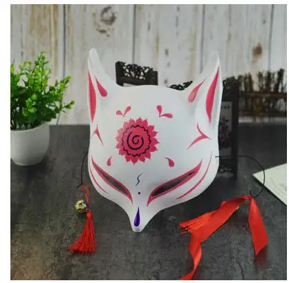 Маска на лицо Half Fox для мужчин и женщин на Хэллоуин, ручная роспись, японский стиль, кошка, аниме, косплей, Маскарадная маска, высокое качество - Цвет: style9