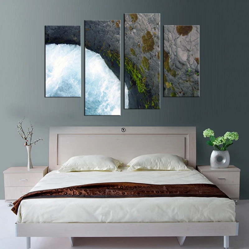 4 шт. настенные картины на холсте с принтом морских волн|decoration for living room|painting modernart