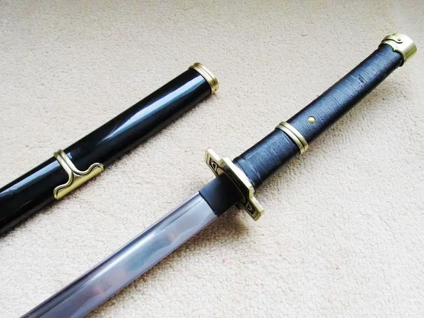 S2668 ANIME ORONOA ZORO YUBASHIRI SWORD BRUSH HAMON BLADE W/ FULLER 41