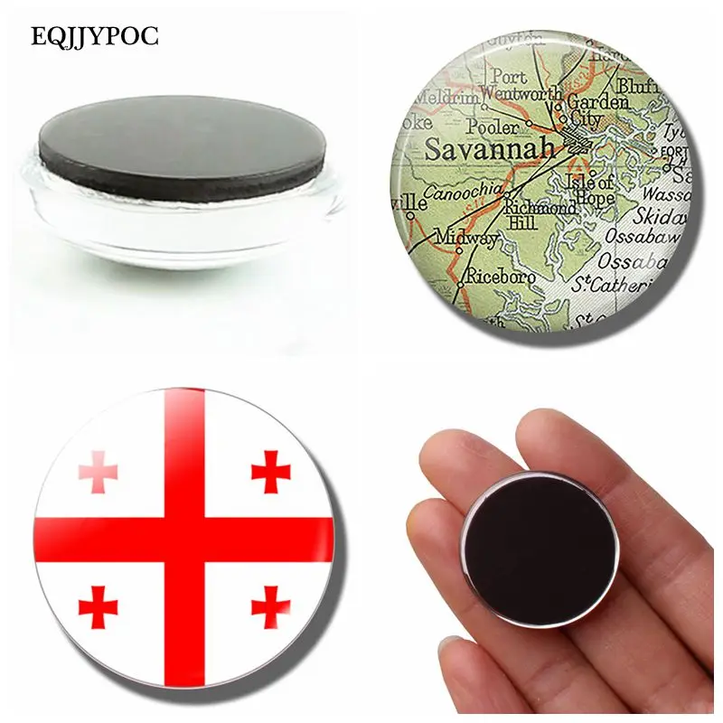 

Georgia National Flag Fridge Magnet Georgian Map Glass Dome Magnetic Refrigerator Stickers Note Holder Home Decoration Souvenir