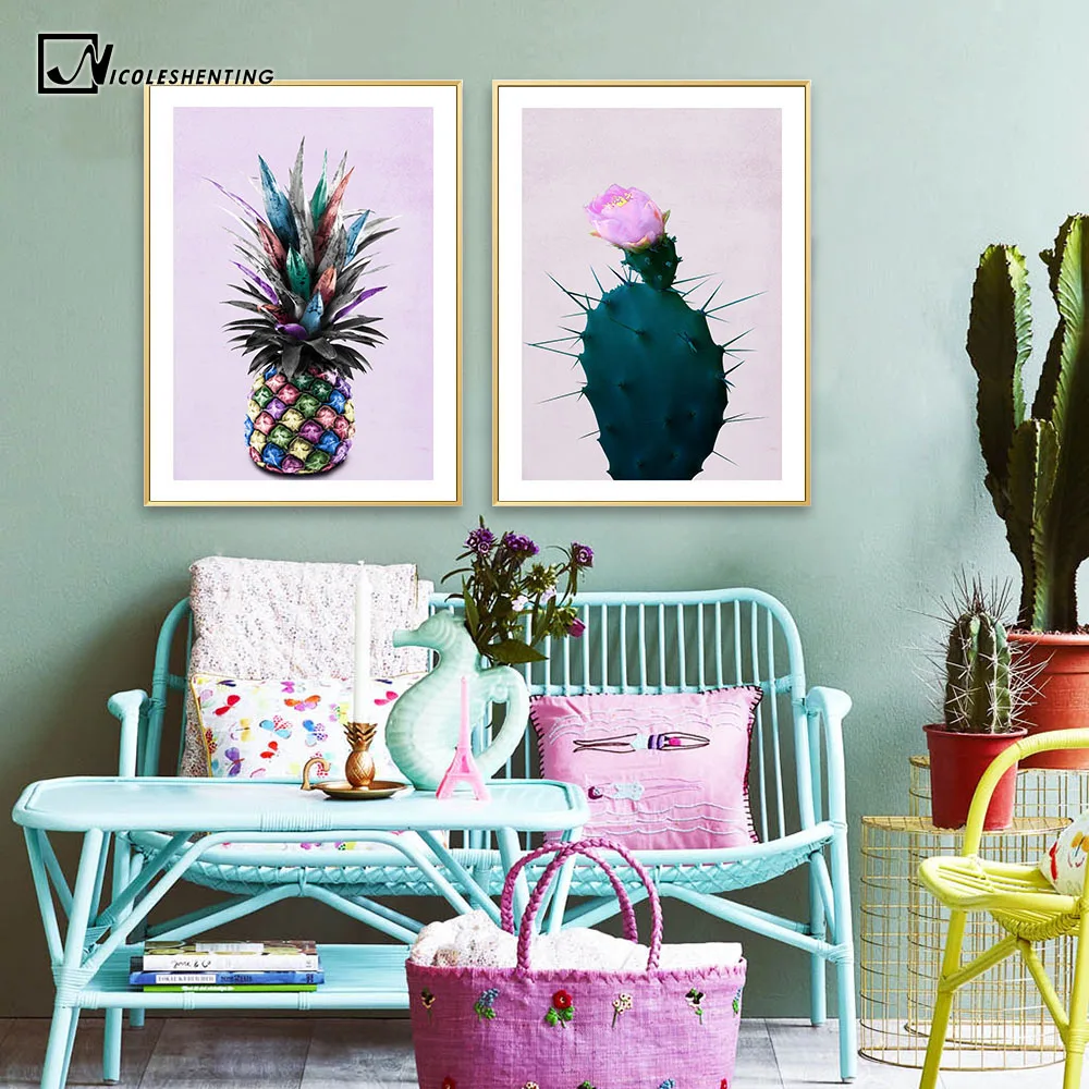 Pineapple Cactus Plants Canvas Poster Print Picture Home Wall Art Decor