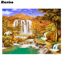 DIY, полный, Алмазный живопись, природа водопад, фото на заказ, вышивка, вышивка крестом, 3D, Алмазная мозаика, украшения, рождественские