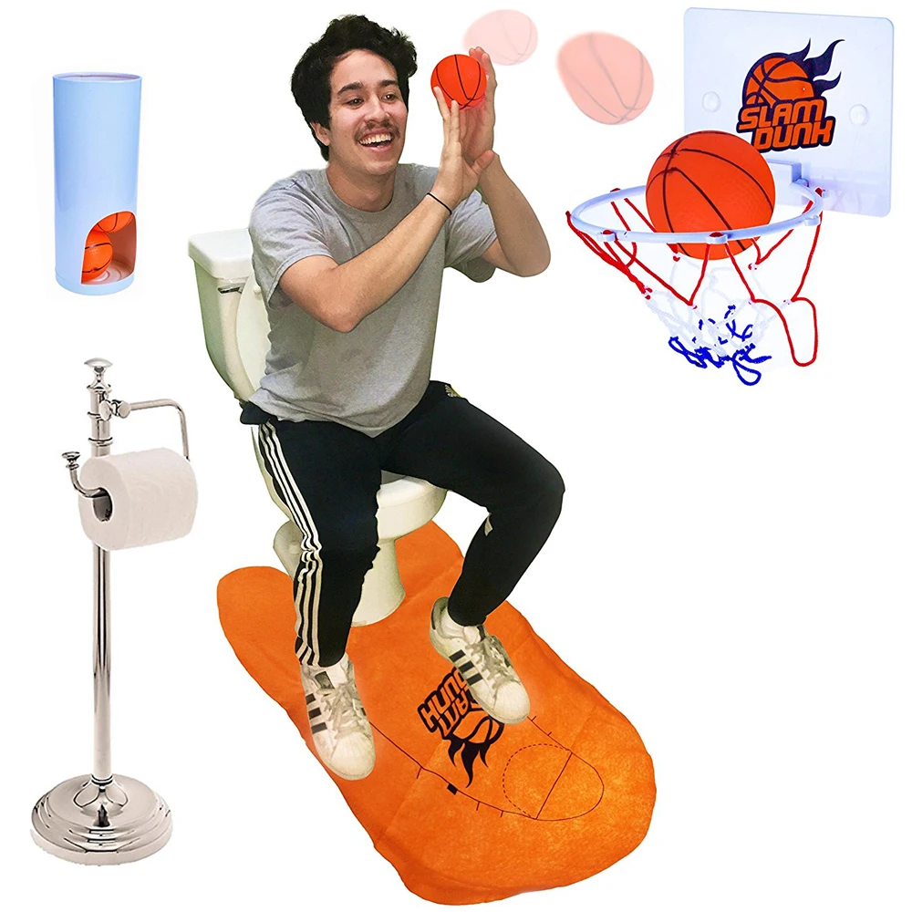 1Piece Funny Mini Slam Dunk Toilet Bathroom Desk Home Basketball Fans