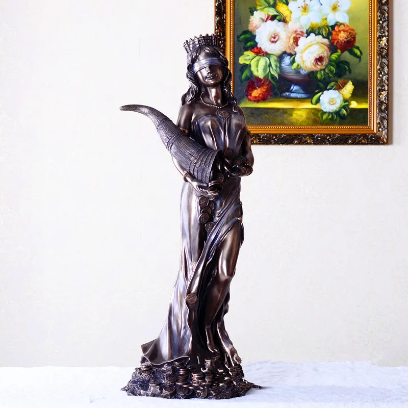 

Creative Greek Mythology The Goddess Of Fortune Chill Casting Copper Craftwork Figure Sculpture Living Room Decoration G1454