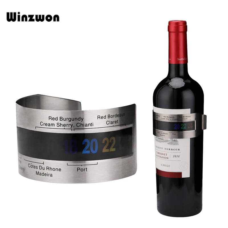 

1Pcs Stainless Steel Wine Bracelet Thermometer 4-26 Degrees Centigrade Red White Wine Temerature Sensor Measuring Tools