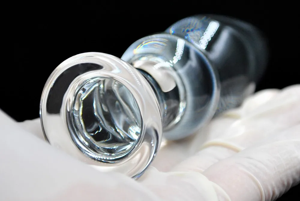 32mm Pyrex glass butt plug anal dildo crystal beads ball fake penis female masturbation male adult sex toys for women men gay 6