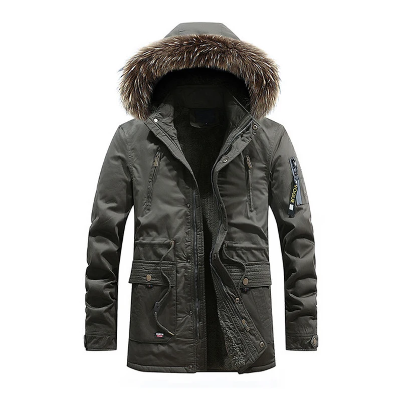 

Winter Cargo Parkas Men's Windbreakers Warm Coats 2018 Thick Warm Jacket 95% Cotton With Hooded Outwear Clothes