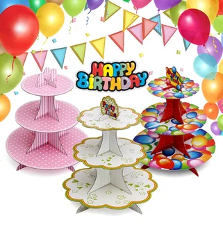

1 PC Birthday paper cake stand cake pan tray wedding & birthday cake decoration frame
