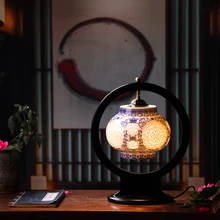 Винтажная китайская спальня гостиная Свадебная настольная лампа Цзиндэчжэнь фарфоровая Керамическая Настольная лампа искусство деревянная настольная лампа