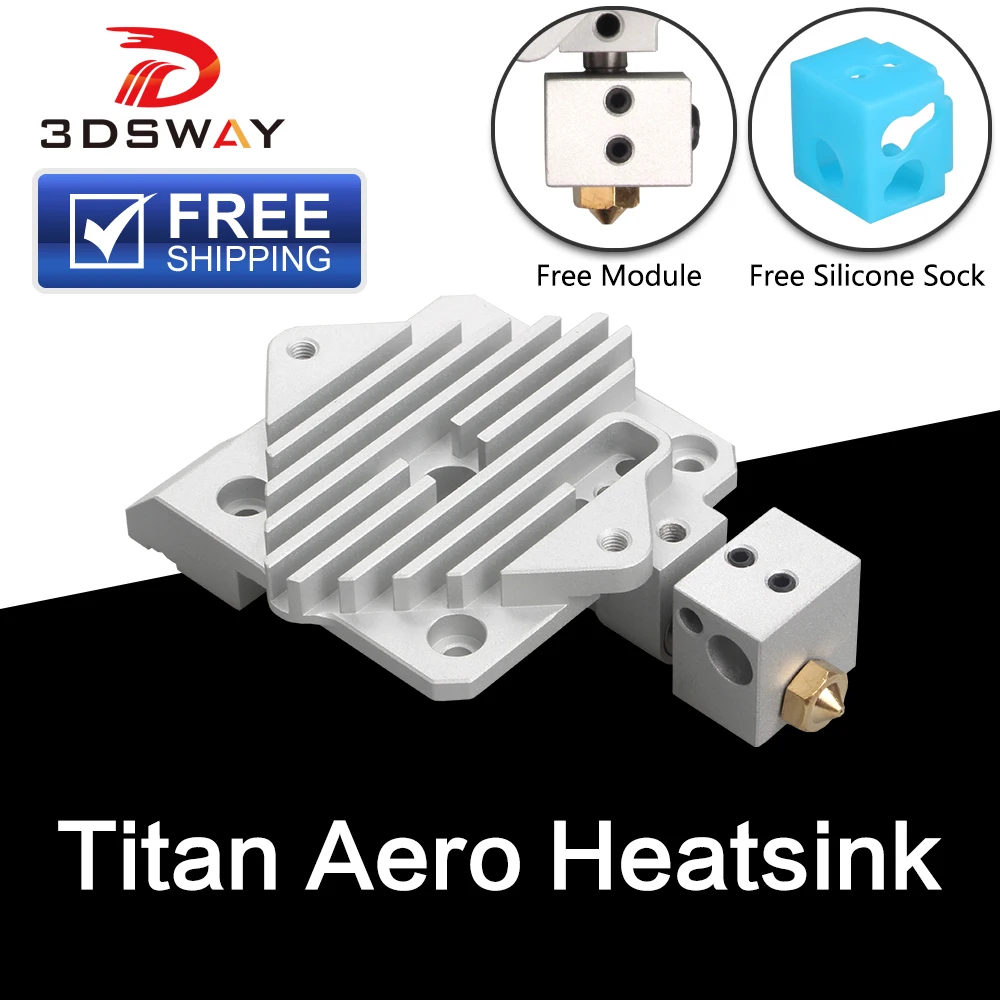 

Free Shipping 3DSWAY 3D Printer Parts Titan Aero Heat Sink Cooling block V6 Extruder Short Range Hotend 1.75mm Radiator 1pc