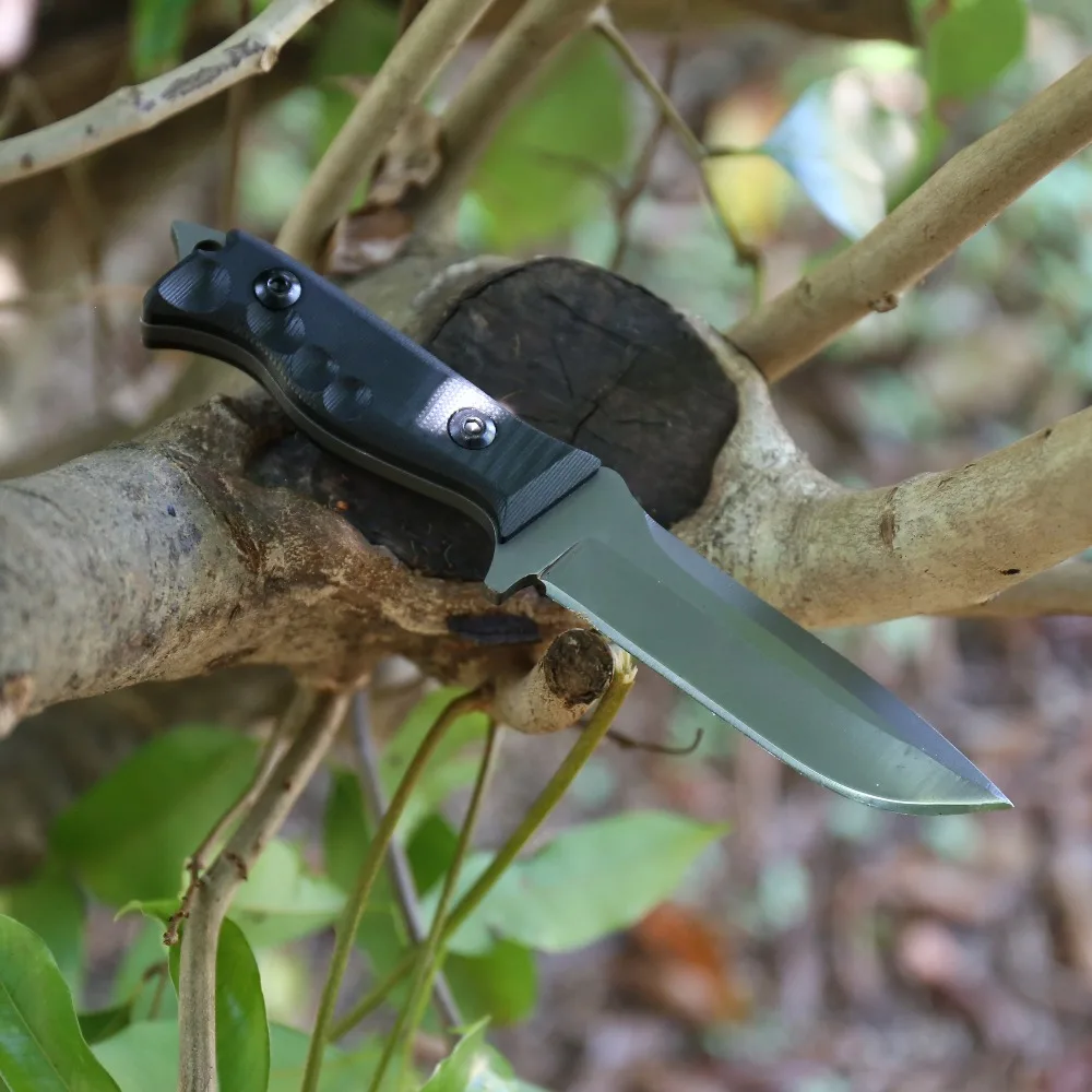 

GODFUR Wilderness Survival Fixed Knife Titanium Surface 8CrMoV Blade Outdoor Camping Tools Hunting Self-defense Straight Knives