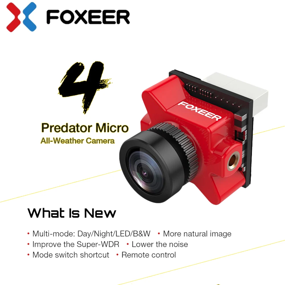 Foxeer Хищник V4 микро FPV Камера 16:9/4:3 PAL/NTSC переключаемая мини fpv-камера Супер WDR osd 4 мс