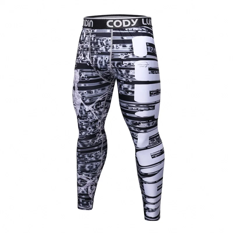 

2018 New Mens Tight Trousers MMA 3D Print Compression Quick Drying Fitness Pants Men Leggings Drawers Briefs Brands Cody Lundin