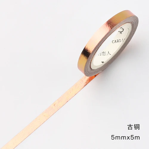 A 5mmx5m 1 Roll/set Slim Washi Tape 5mmx5m Laser Masking Tape for Decoration DIY Album Scrapbook Planner School Office Supplies - Цвет: A 5mmx5m
