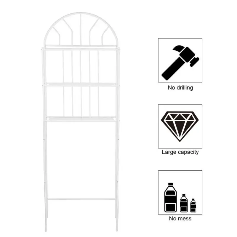 3-х уровневый сиденье для унитаза полка Ванная комната стеллаж для хранения мульти-функциональный Экономия пространства Организатор Белый