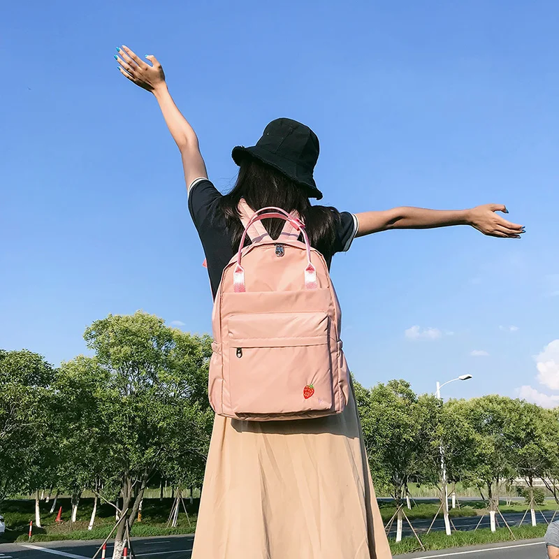 Menghuo 2018 New Preppy Style Fashion Embroidery Ladies Backpack Nylon High Quality Women School Shoulder Bag for Girls YouthIMG_0721
