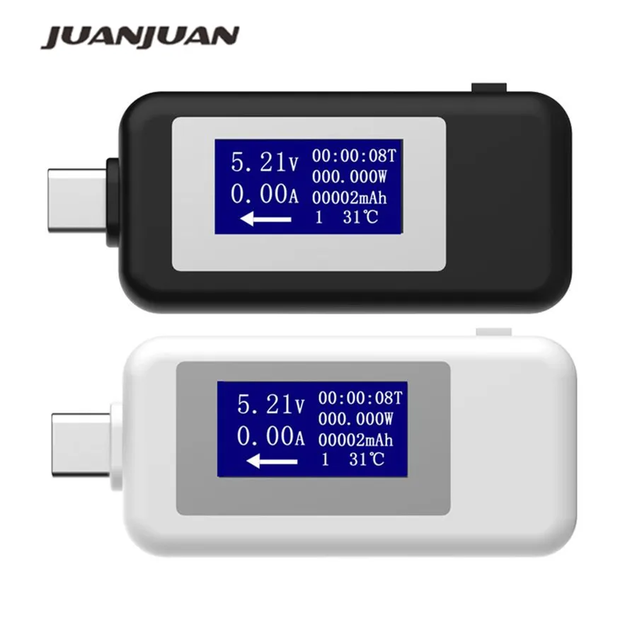 USB Type C тестер ЖК цифровой измеритель напряжения тока Вольтметр Амперметр Вольт