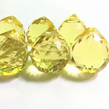

Free Shipping 60Pcs Yellow 30mm multi-faceted crystal chandelier balls crystal Suncatcher Pendant Outdoor Christmas tree Hanging