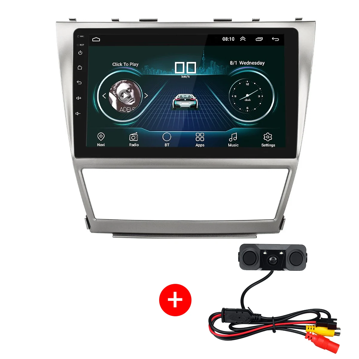 10," для Android 8,0 gps Автомагнитола стерео плеер головное устройство для Toyota Camry 2006 2007 2008 2009 2010 2011 рулевое колесо Contro - Color: with Camera cable