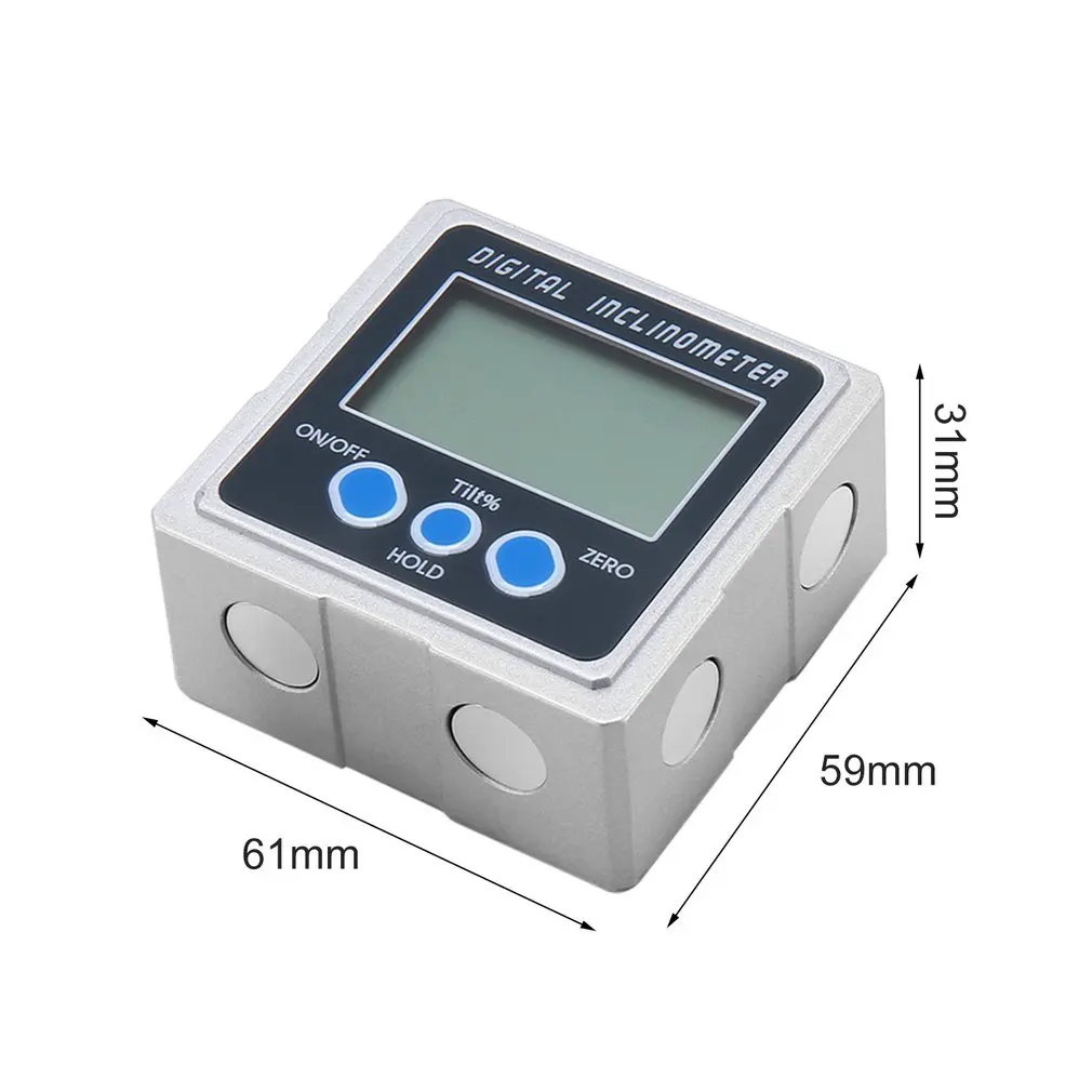 

Mini Digital Angle Gauge Electronic Protractor Inclinometer Waterproof Tilt Box with Three Sides Magnetic Base