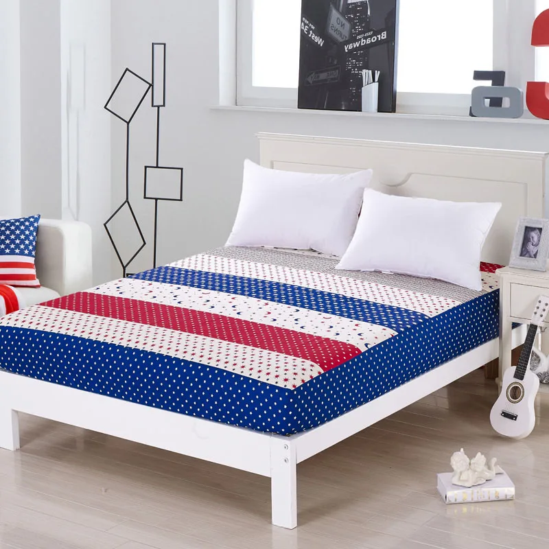 DecorUhome 100% хлопчатобумажная простыня для кровати в полоску с рисунком флага мягкая