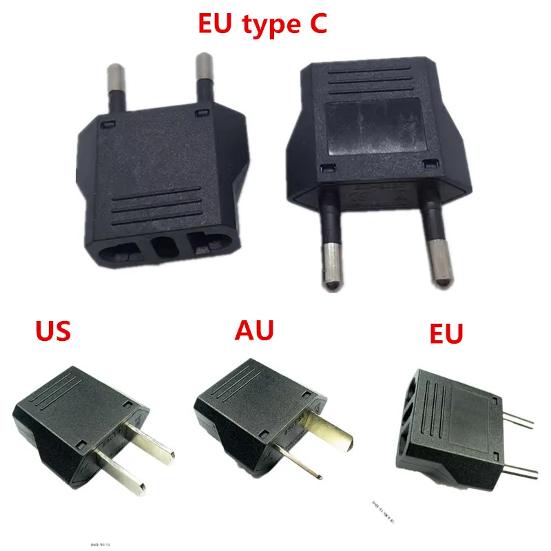 

2pcs European EU Plug Adapter American Australian Japan CN US To EU Euro Type C AC Travel Power Adapters Electrical Plug Sockets
