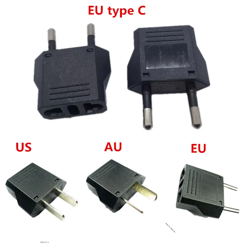 2pcs European EU Plug Adapter American Australian Japan CN US To EU