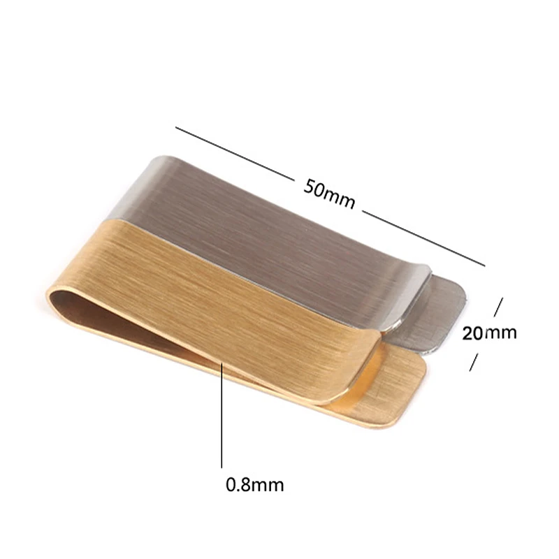 Metal Money Clip Stainless steel Money Clips Cash Card Tickets Holders Brass Wallet Pen Clip Pocket Metal Money Holder