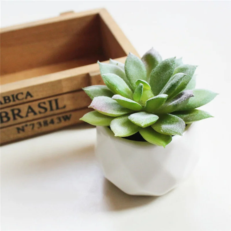 JAROWN Artificial Succulent Plant Bonsai Simulation Plastic Flower Wedding Home Room Desktop Placement Shop Window Display Decor (19)