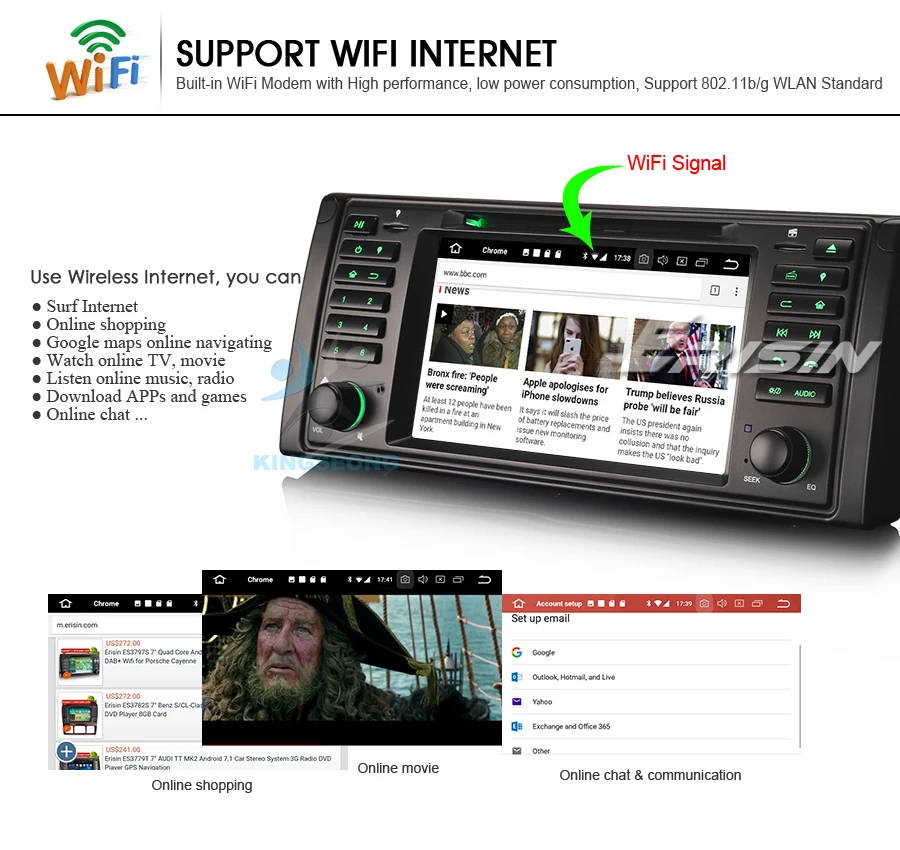 Clearance 8-Core Android 8.0 CD Head Unit GPS RDS Sat Navi DAB+ Radio BT WiFi 3G OBD DTV-IN CAM-IN Car DVD player FOR BMW E39 X5 E53 M5 12
