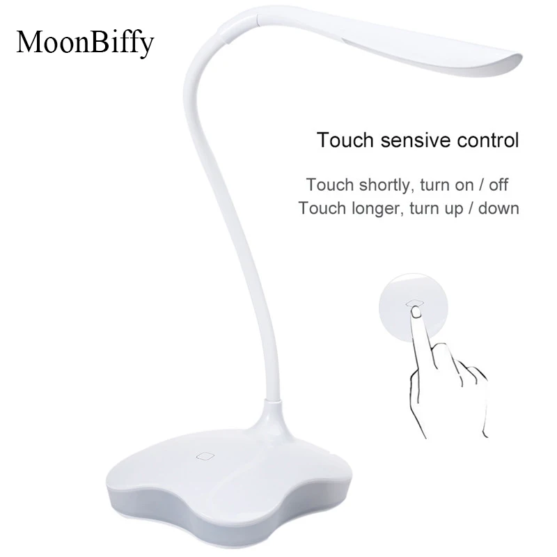 

1Pc Wholesale Dropshipping MOONBIFFY Dimmable Clover LED Sensor Desk Light Eye-Protection Flexible Night Lighting Table Lamp