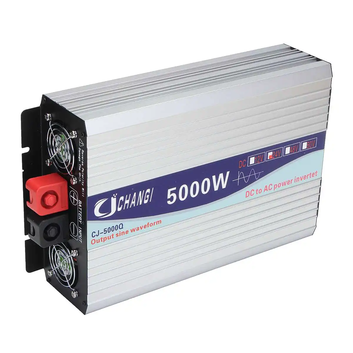 24V 5000W Интеллигентая(ый) солнечной инвертор с чистым синусом 12 V/24 V до 110V 3000 W/4000 W/5000 W/6000 W Мощность конвертер адаптер ЖК-дисплей Экран - Цвет: 24V 5000W