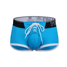 Сексуальные пляжные шорты, мужские купальные шорты для тренажерного зала, боксеры на завязках, u-образные шорты, мужские шорты на шнуровке, пляжные шорты, купальные плавки