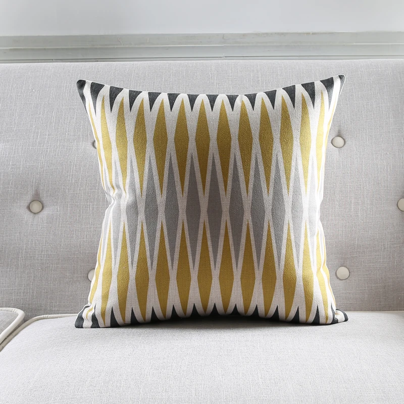 Наволочки для подушек в скандинавском стиле, декоративные геометрические наволочки для подушек, наволочки для подушек в стиле зебры, желтый и серый цвета
