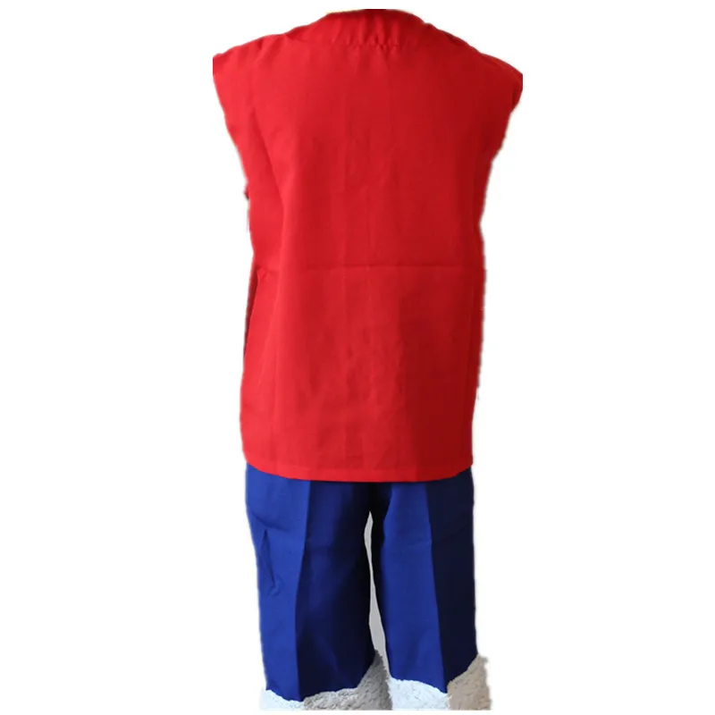 Аниме one piece Monkey D Косплей Луффи костюм красный топ без рукавов + синие шорты Полный комплект униформы для взрослых костюмы на Хэллоуин